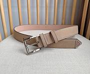 Prada Nubuck Leather Belt Desert Beige 3.3cm - 2