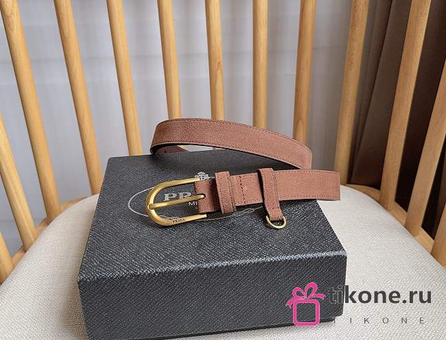 Prada Suede Belt Cocoa Brown 1CS144 2.5cm - 1