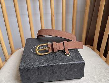 Prada Suede Belt Cocoa Brown 1CS144 2.5cm