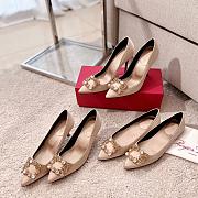Roger Vivier Efflorescence Pumps in Satin Pink 6.5cm  - 3