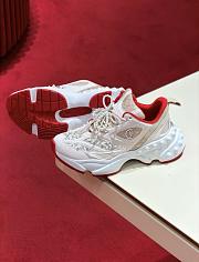 Christian Louboutin So Flo Perla Running Sneakers Laminated Calf Leather, Strass and Pearls - 3