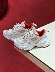 Christian Louboutin So Flo Perla Running Sneakers Laminated Calf Leather, Strass and Pearls - 5