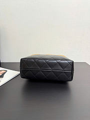Chanel Hobo Bag Suede Calfskin Shiny Lambskin Gold-Tone Metal Beige & Black - 31x28x12cm - 6
