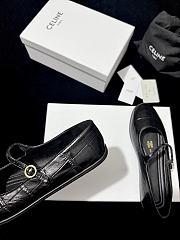 Celine MJ In Croc-Stamped Leather Black - 5