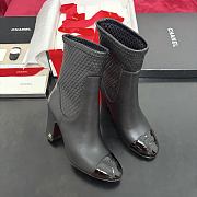 Chanel Short Boots Stretch Lambskin, Lambskin & Patent Calfskin Black 85mm G47359 - 4