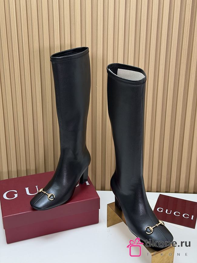 Gucci Signora Boot in Black Leather 85mm - 1