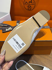 Hermes Oz Mule Goatskin White - 6