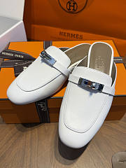 Hermes Oz Mule Goatskin White - 4