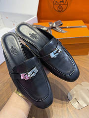 Hermes Oz Mule Goatskin Palladium Hardware Black - 2