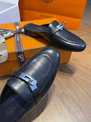 Hermes Oz Mule Goatskin Palladium Hardware Black - 3