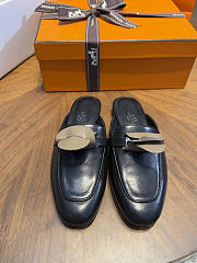Hermes Oz Mule Goatskin Palladium Hardware Black - 5