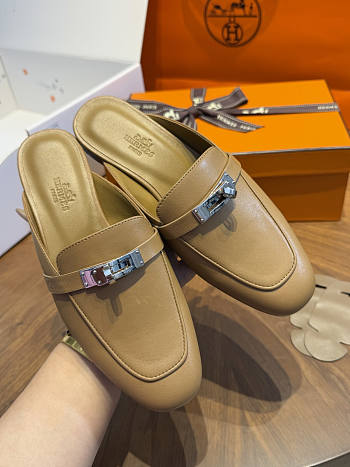 Hermes Oz Mule Goatskin Natural