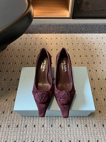 Prada Suede Pumps Burgundy 1I714O 55mm