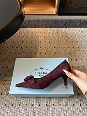 Prada Suede Pumps Burgundy 1I714O 55mm - 2
