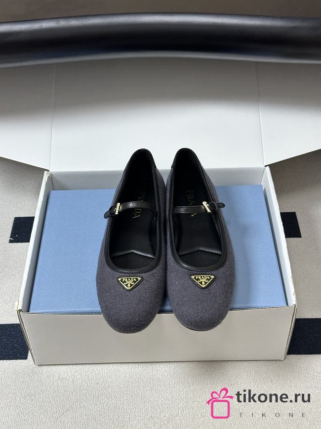 Prada Fabric Ballerinas Anthracite Gray 1F689O - 1