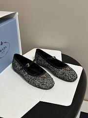 Prada Fabric Ballerinas White/Black 1F689O - 4