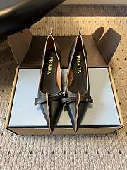 Prada Antiqued Leather Pumps Black/Tan 55mm 1I208O  - 5