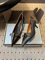 Prada Antiqued Leather Pumps Black/Tan 55mm 1I208O  - 1