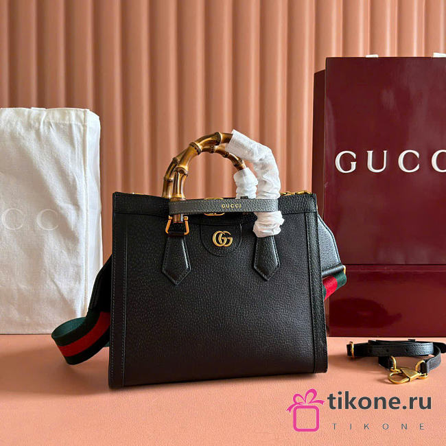Gucci Diana Medium Tote Bag Black Leather ‎702721 - 27x24x11cm - 1