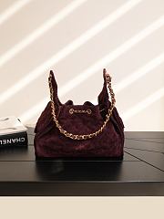 Chanel 25 Small Handbag Suede Calfskin & Gold Metal Burgundy AS5293 - 30x26x14cm - 6