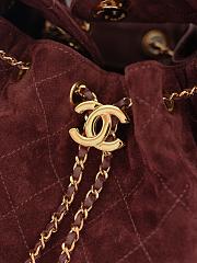 Chanel 25 Small Handbag Suede Calfskin & Gold Metal Burgundy AS5293 - 30x26x14cm - 4