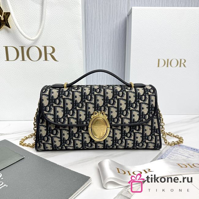 Dior Médaillon Pouch Blue Dior Oblique Jacquard - 25x12x6cm  - 1
