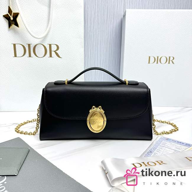 Dior Médaillon Pouch Black Smooth Calfskin - 25x12x6cm - 1