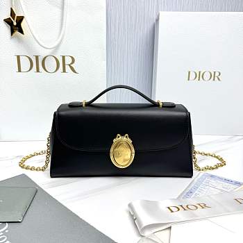 Dior Médaillon Pouch Black Smooth Calfskin - 25x12x6cm