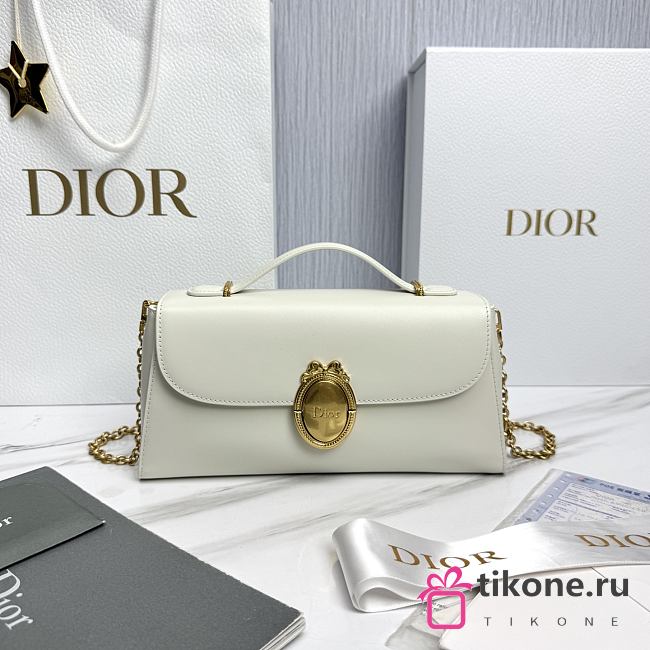 Dior Médaillon Pouch White Smooth Calfskin - 25x12x6cm - 1