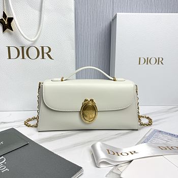 Dior Médaillon Pouch White Smooth Calfskin - 25x12x6cm