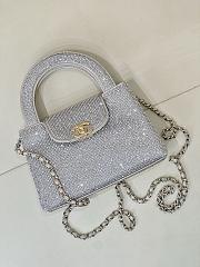 Chanel Mini Shopping Bag Strass & Gold-Tone Metal Silvery AS4416 - 13x19x7cm - 6