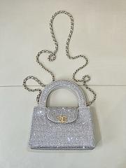 Chanel Mini Shopping Bag Strass & Gold-Tone Metal Silvery AS4416 - 13x19x7cm - 5