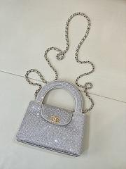 Chanel Mini Shopping Bag Strass & Gold-Tone Metal Silvery AS4416 - 13x19x7cm - 4