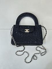 Chanel Mini Shopping Bag Strass & Gold-Tone Metal Black AS4416 - 13x19x7cm - 1