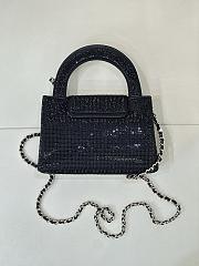 Chanel Mini Shopping Bag Strass & Gold-Tone Metal Black AS4416 - 13x19x7cm - 5