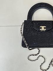 Chanel Mini Shopping Bag Strass & Gold-Tone Metal Black AS4416 - 13x19x7cm - 4