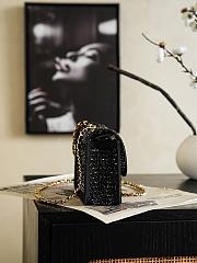 Chanel Small Flap Bag Mesh, Strass & Gold-Tone Metal  Black AS6353 - 13x21x6.5cm - 2
