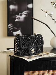 Chanel Small Flap Bag Mesh, Strass & Gold-Tone Metal  Black AS6353 - 13x21x6.5cm - 3