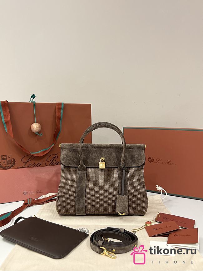 Loro Piana Loom Bag L25 Copper Grove/Dark Chocolate Licorice/Gold Fish (B6P5) - 25x18x12.5cm - 1