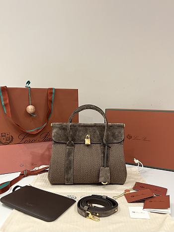 Loro Piana Loom Bag L25 Copper Grove/Dark Chocolate Licorice/Gold Fish (B6P5) - 25x18x12.5cm
