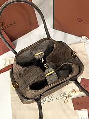 Loro Piana Ghiera Shopper Small Silk Copper Grove/Dark Chocolate Licorice/Sun Gold (B6QH) - 28x20x12cm - 4