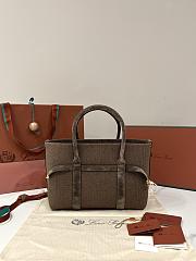 Loro Piana Ghiera Shopper Small Silk Copper Grove/Dark Chocolate Licorice/Sun Gold (B6QH) - 28x20x12cm - 3