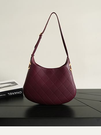 Chanel Hobo Handbag Lambskin Dark Burgundy AS6601 - 31x28x5cm