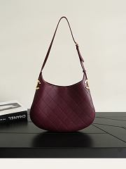 Chanel Hobo Handbag Lambskin Dark Burgundy AS6601 - 31x28x5cm - 5