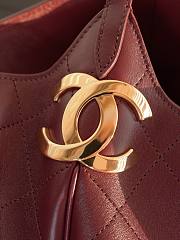Chanel Hobo Handbag Lambskin Dark Burgundy AS6601 - 31x28x5cm - 3