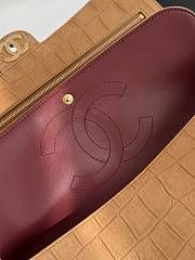 Chanel Maxi Flap Bag Suede Crocodile Calfskin & Gold-Tone Metal Camel AS6627 - 32x19.5x10cm - 2