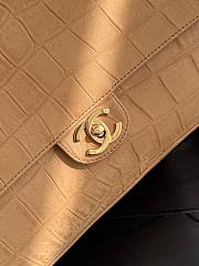 Chanel Maxi Flap Bag Suede Crocodile Calfskin & Gold-Tone Metal Camel AS6627 - 32x19.5x10cm - 3