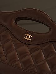 Chanel 31 Nano Shopping Bag Lambskin Gold Tone Metal Dark Brown - 20.5x17.5x3.5cm - 4