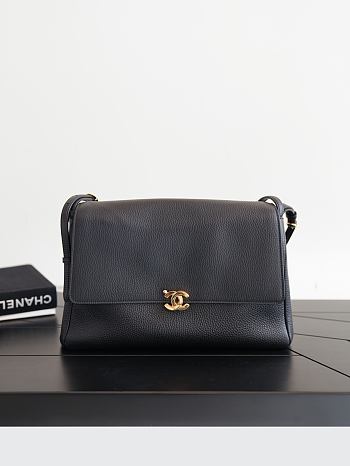 Chanel Maxi Flap Bag Grained Calfskin & Gold-Tone Metal Black AS6482 - 34.5x22x11cm