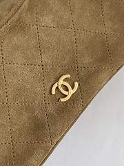 Chanel Small Hobo Bag Suede Calfskin & Gold-Tone Metal Dark Beige - 24x16x7cm - 4